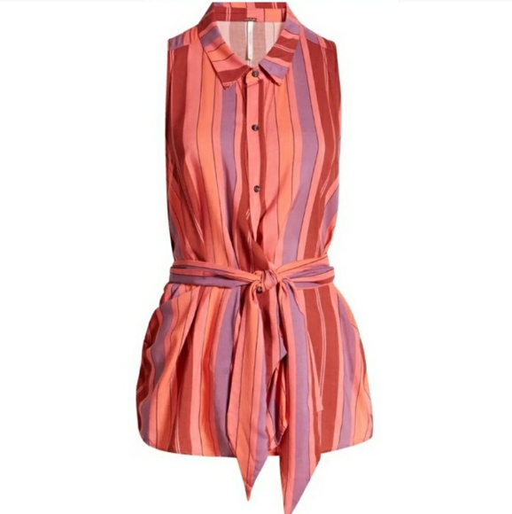 SOLD Free People Mackenzie Wrap Top in Berry Combo Sz M NWOT - Picture 6 of 7